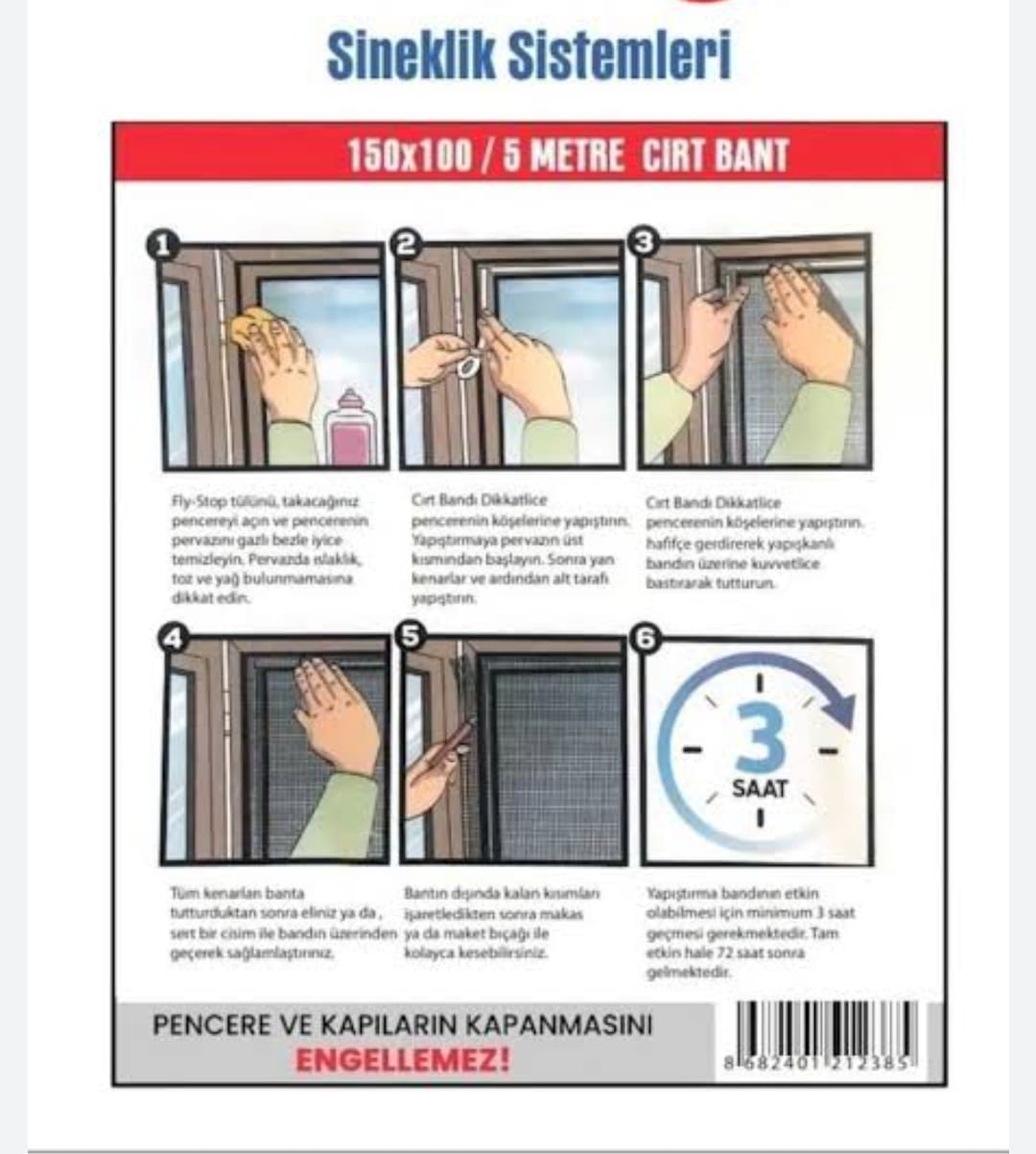 ÇİFT KANAT 100 * 150 CM SİNEKLİK